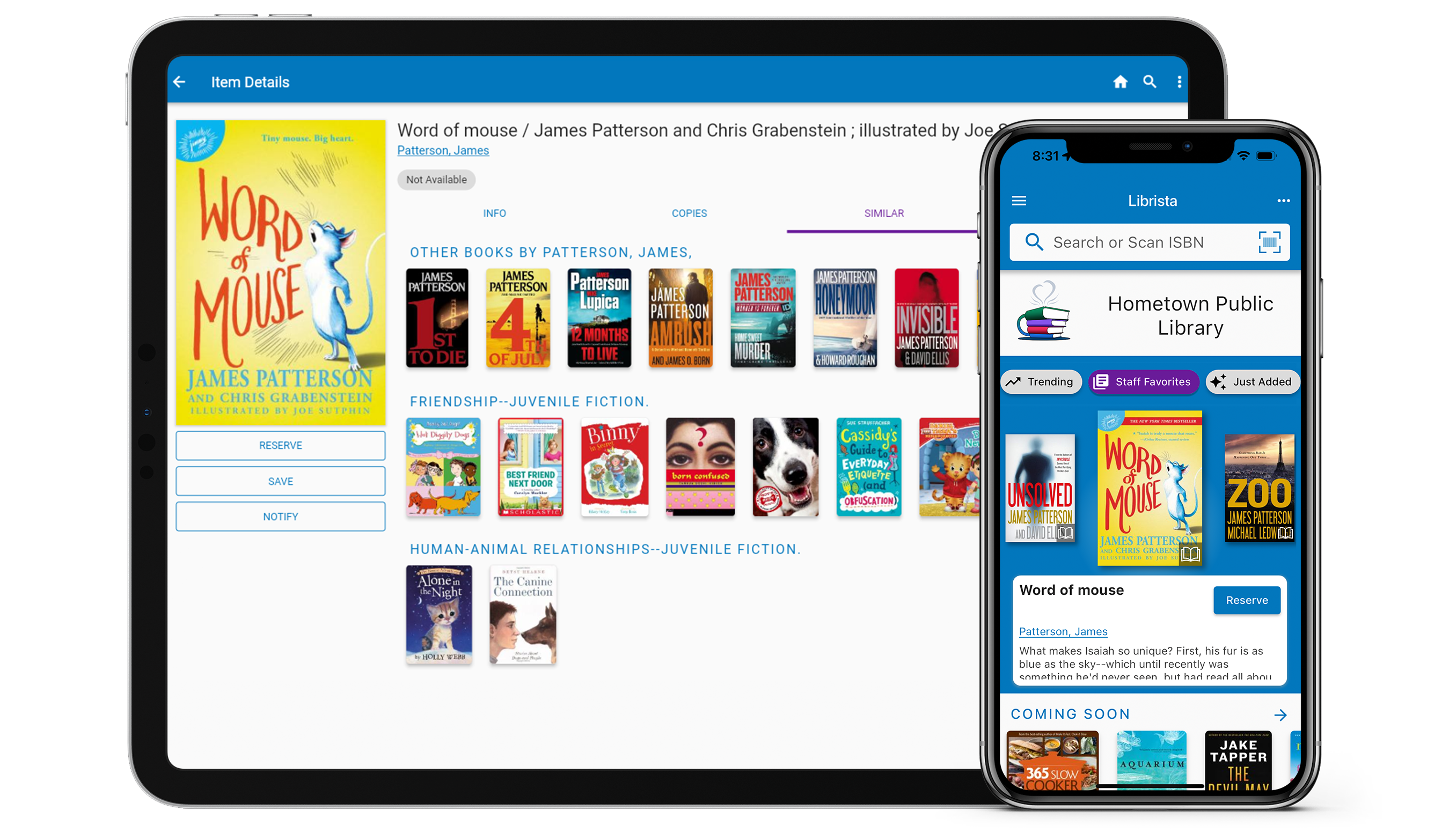 Librista mobile app screens